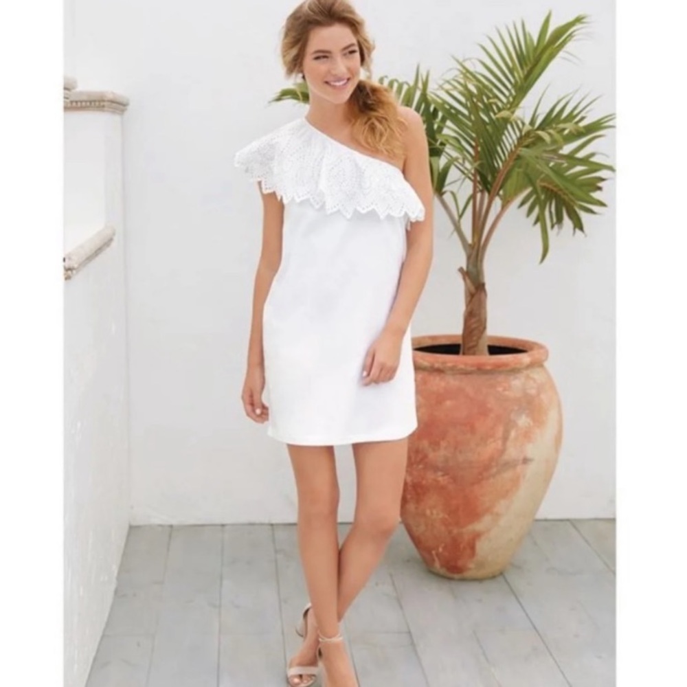 Farm Rio One Shoulder Eyelet Mini Dress 🍍 - Picture 2 of 6